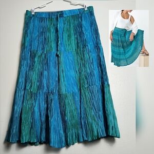 Fairycore Wrinkled Flowing Light Weight Midi Skirt XXL Vintage Y2K